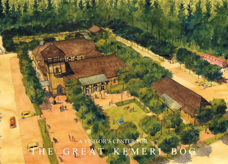 Observation Tower with Community Art Spaces in Natural Landscape