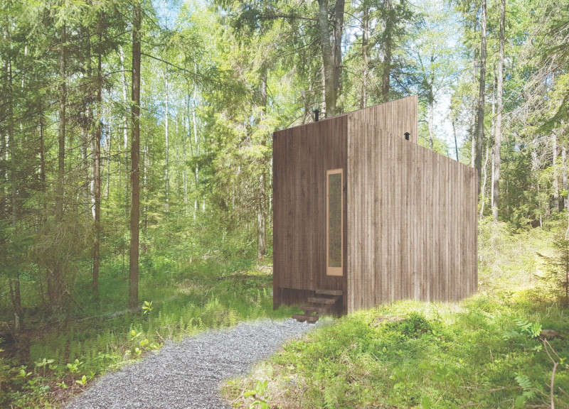 Elevated Spaces with Natural Pine and Diagonal Wall Design