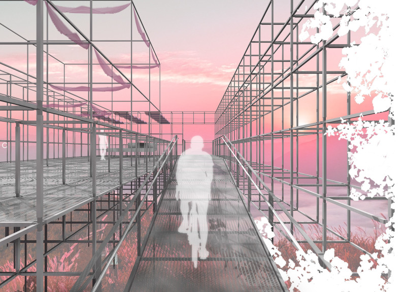 Bicycle Racks Elevated in Recycled Steel Cabins for Outdoor Living