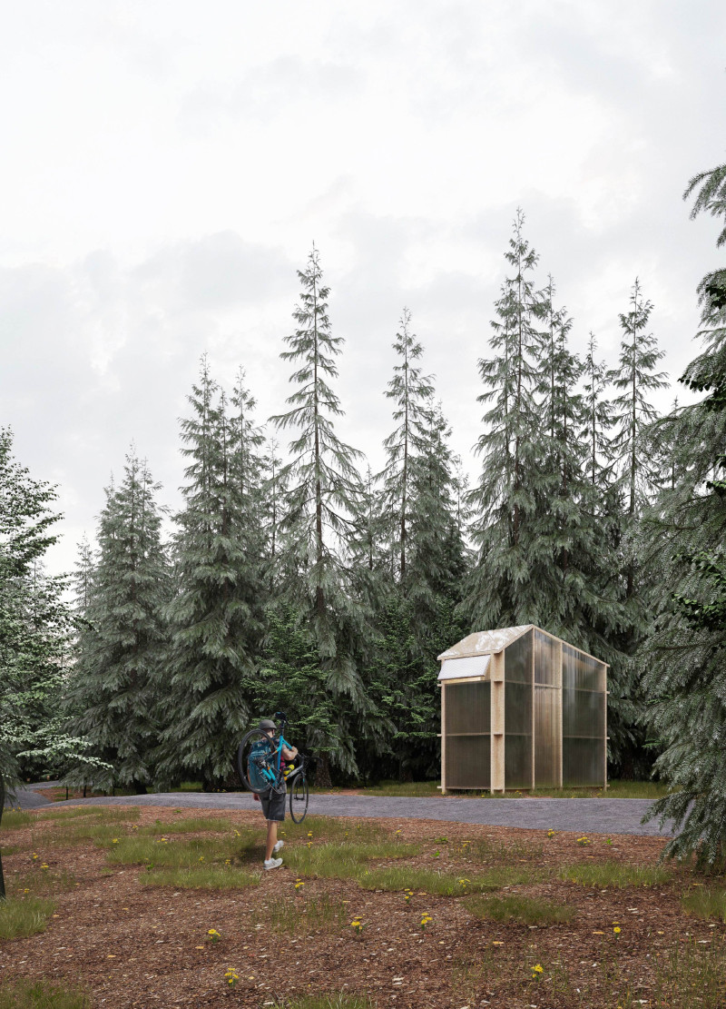 Charred Wooden Shingles and Polycarbonate Facades in Sustainable Cabins Along Eco-Trails