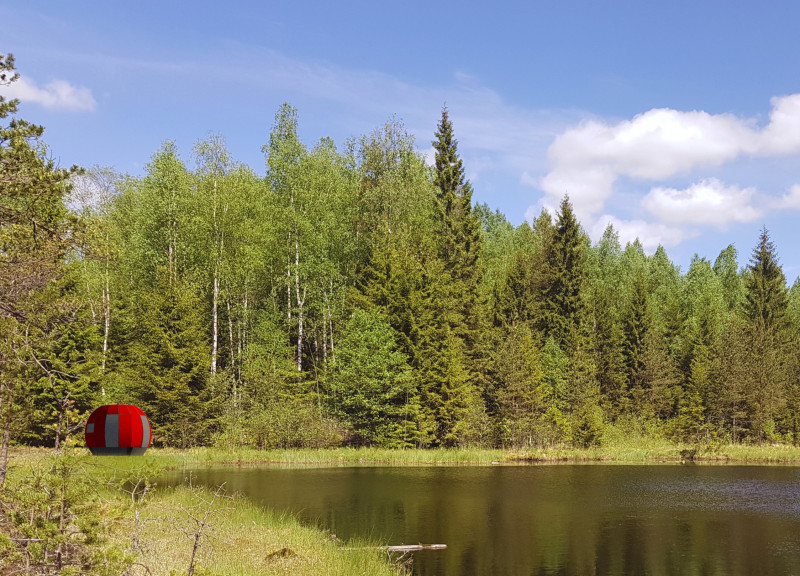 Rainwater Harvesting Cabins with Timber Panels Embracing Natural Serenity