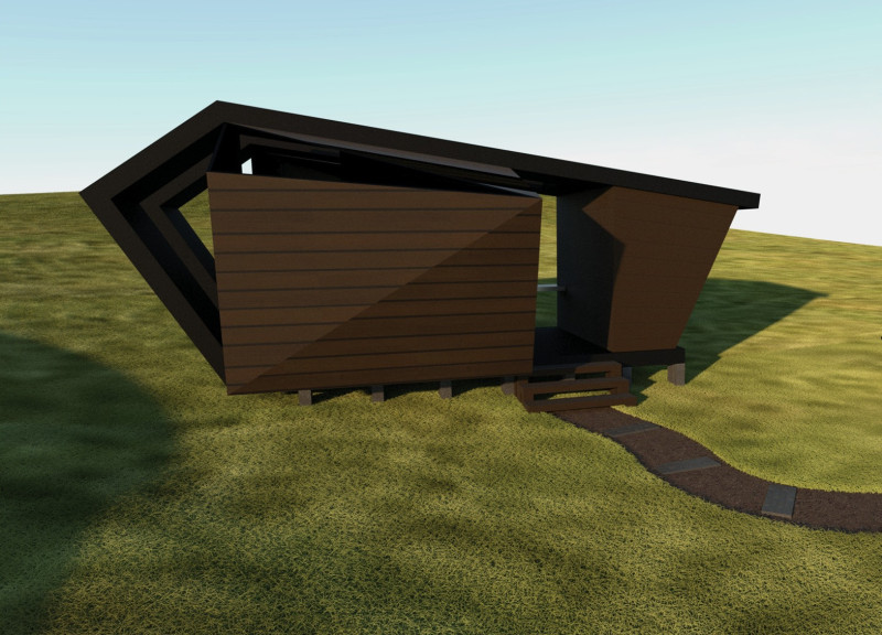 Geode-Inspired Cabins Utilizing Locally-Sourced Materials for Cycling Communities