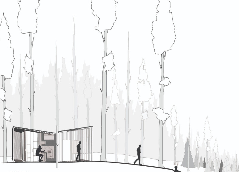 Reclaimed Brick Cabin Embracing the Forest for Mindful Retreats