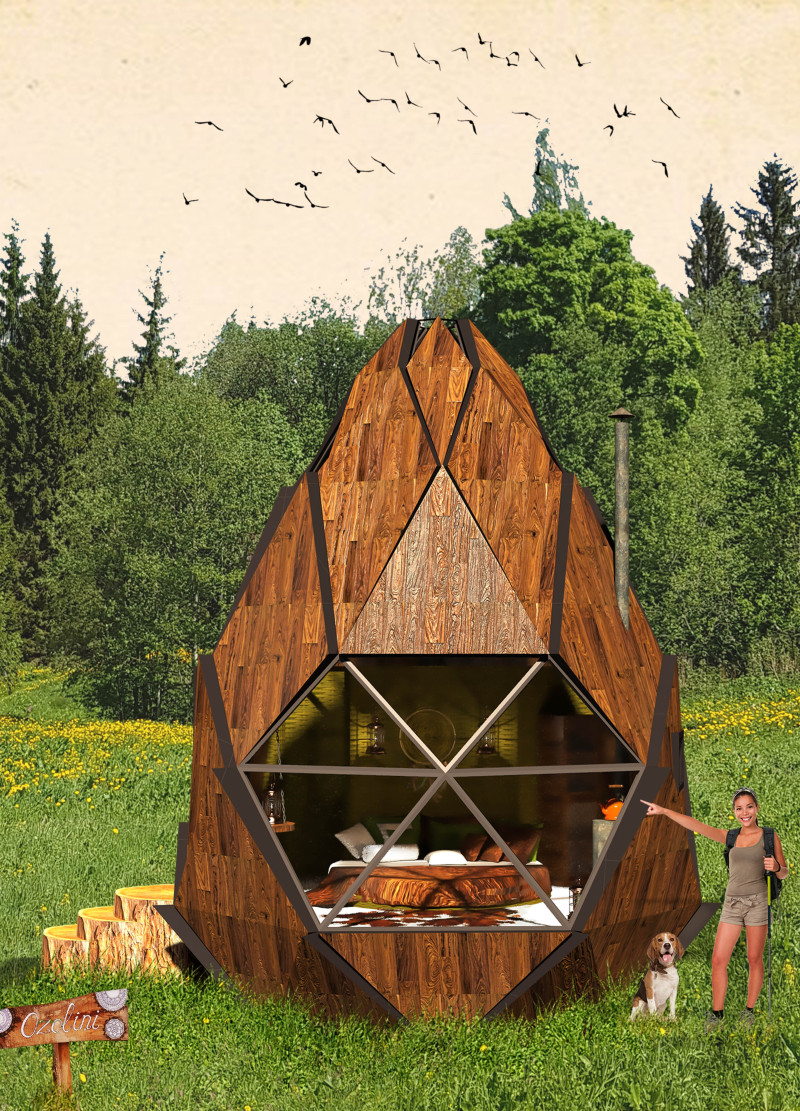 Reflective Wind Shield and Concrete Foundation in a Tranquil Community Space