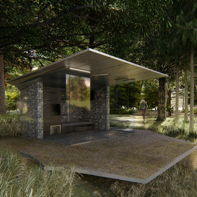 Gabion Wall Retreat Enhanced by Thermal Mass and Natural Rainwater Harvesting