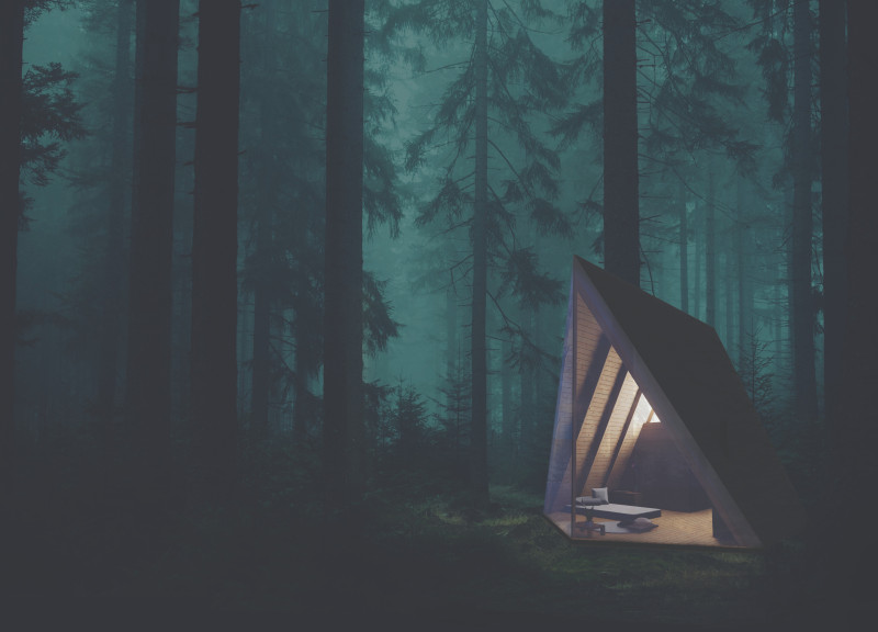 Elevated Meditation Retreat with Natural Slate and Timber Elements