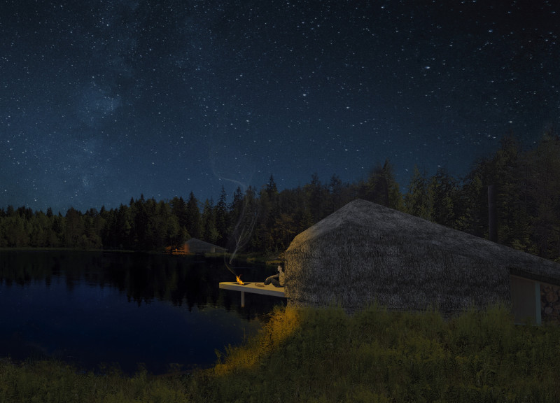 Thatched Retreat Amidst Forest Solitude