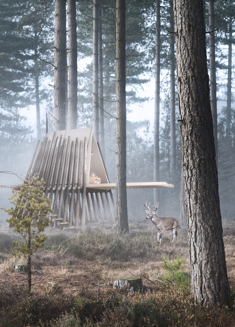 Elevated Wooden Retreat Hidden in the Forest