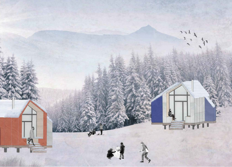 Textured Polystyrene Cabin for Meditative Living