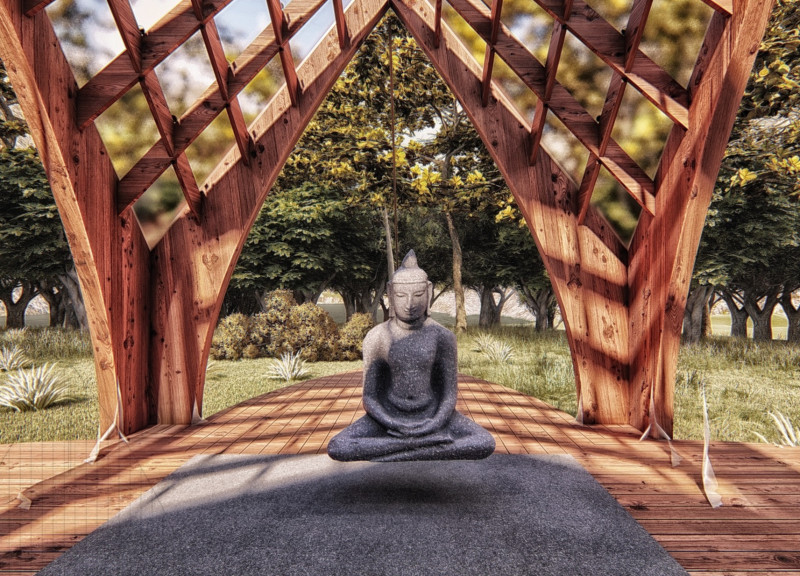 Lotus Flower Inspired Space with Operable Walls and Polycarbonate Roofing