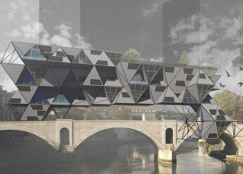 Steel Framework Meets OSB Panels in Modular Living on a Historic Bridge