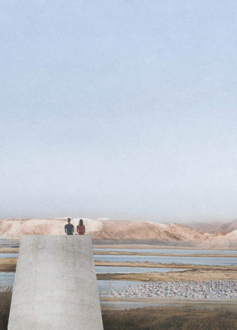 Cylindrical Structure Crafted from Desert Sand and Low Carbon Concrete