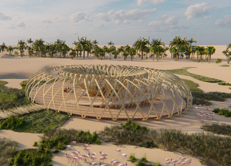 Bamboo Nest Inspired Observation Point in a Rich Ecosystem