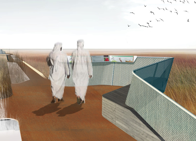 Weathering Steel Walkway Enhances Access and Observation in Wetland Habitat