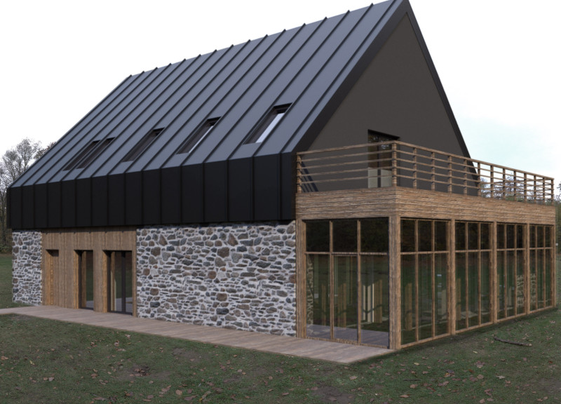 Sewage Treatment Integration with Green Roof and PEX Pipes in Community Space