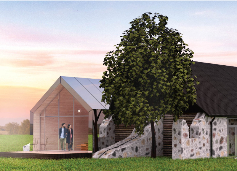 Charred Wood Cladding and Natural Light Enhance Tea Culture in a Stone Barn Conversion