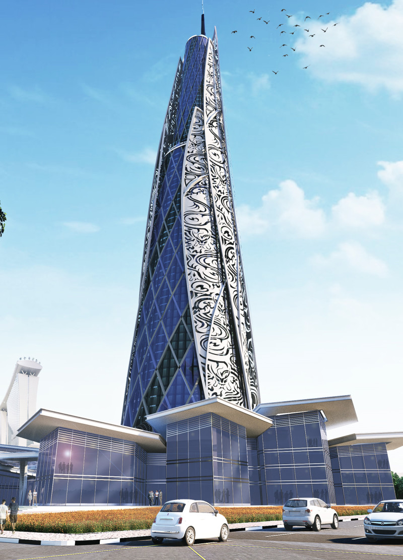 Feather Composite Facades and Sustainable Green Roofs in a Multifunctional Skyscraper