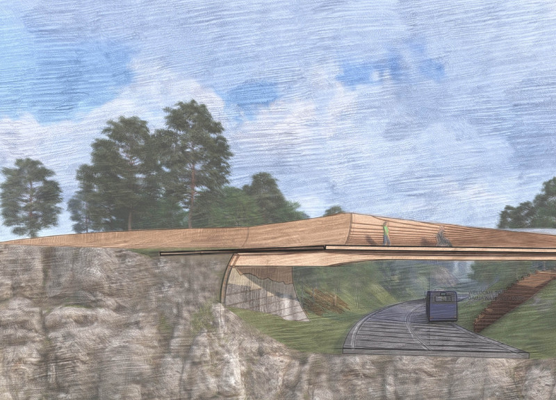 Hand-Cut Wood Members Blend with Cross-Laminated Timber in a Cultural Gateway