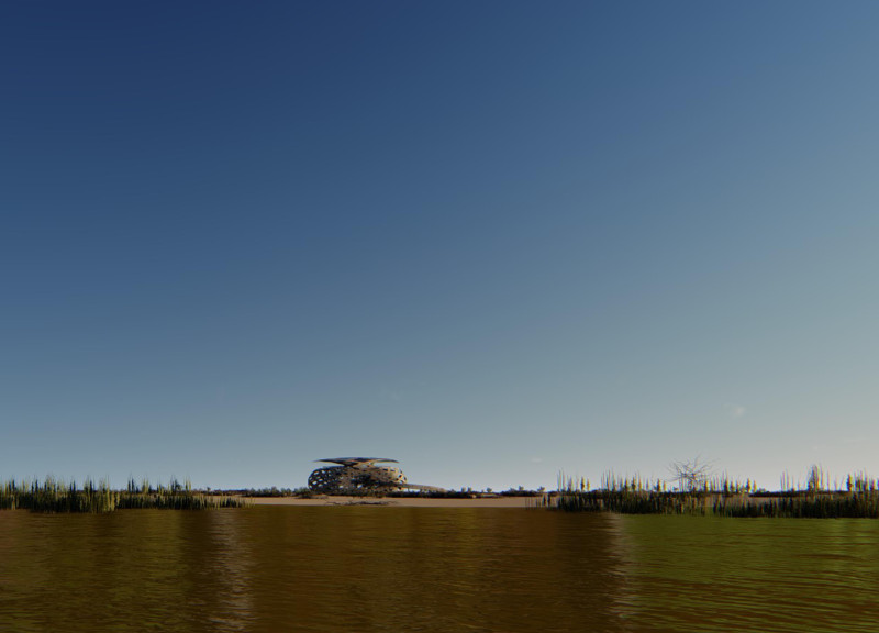 Seed-Inspired Structure with Recycled Plastic and Integrated Oasis for Wildlife Observation