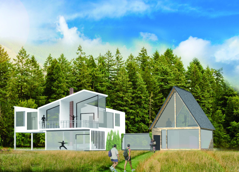 Stone Construction Emphasizing Wabi-Sabi Principles in a Natural Sanctuary