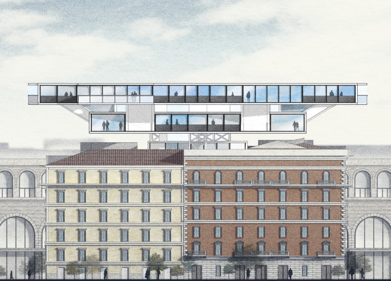 Central Bathhouse Integrating Rainwater Management with Elevated Co-Living Units