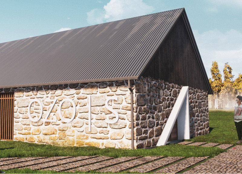 Heartwood Structure Embracing Heritage Stone in a Restorative Forest Retreat