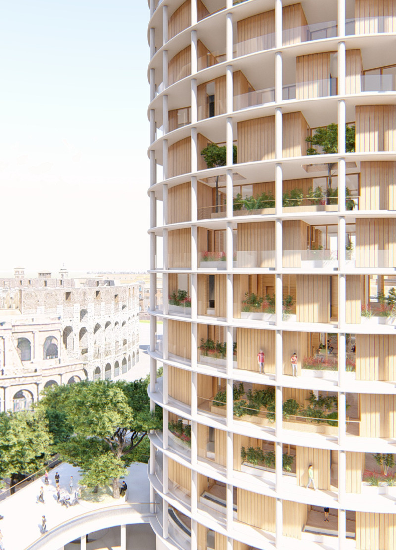 Curvilinear Structures with Vertical Gardens Using Reinforced Concrete and Modular Timber Elements for Sustainable Urban Living