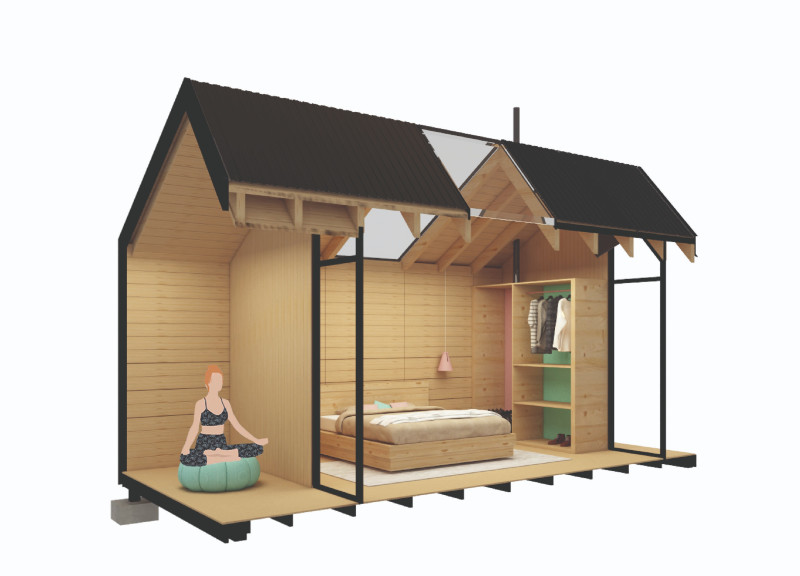 Tea-Making Hub Embracing Stone and Timber in a Natural Landscape