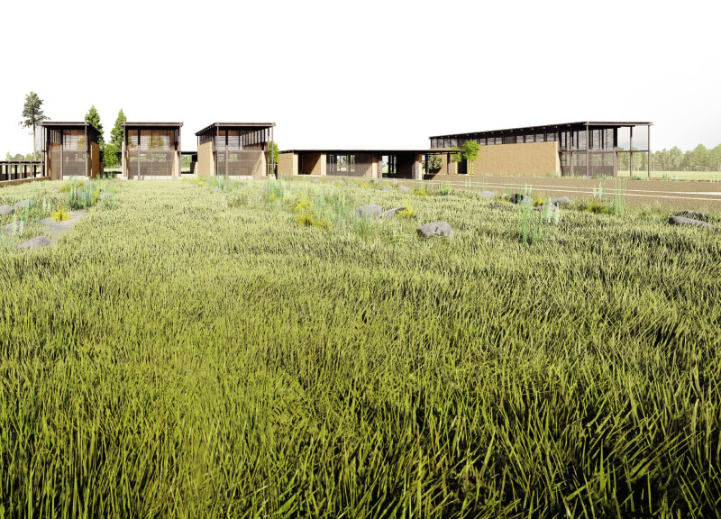 Rammed Earth Walls and Wooden Spaces in a Creative Retreat for Poets