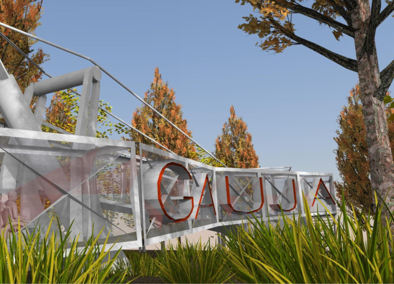 Zigzag Trusses and Mesh Screens Enhancing Connection Across Scenic Landscape