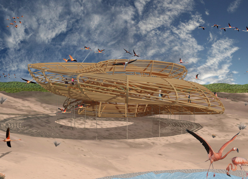 Dynamic Pathway Integrating Bird Observation with Natural Brown and Soft Green Elements