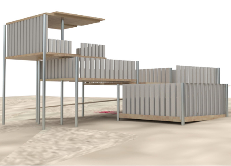 Frosted Glass Observation Tower with Moving Silicon Boardwalk