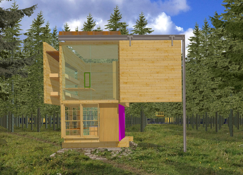 Cantilevered Timber Retreat Integrating Natural Light and Community Spaces