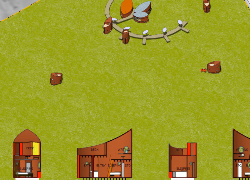 Curved Plywood Retreats Embracing Nature Through Mobility and Solitude