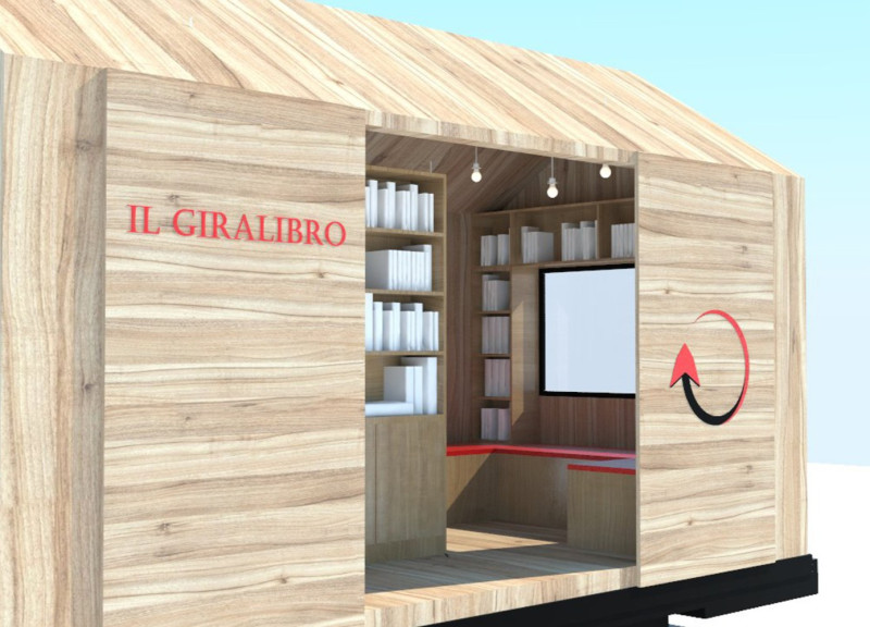 Recycled Timber Turning Bookcase with Flexible Community Seating