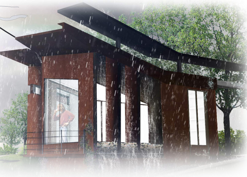 Corten Steel Tiny Home with Integrated Water Management