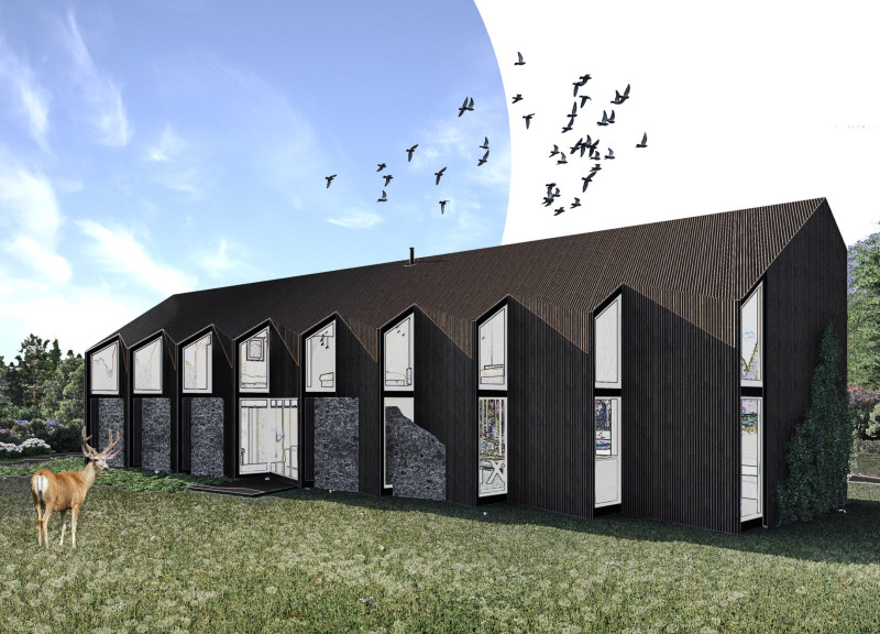 Timber Frame Residence Integrating Tea Processing and North-Facing Design