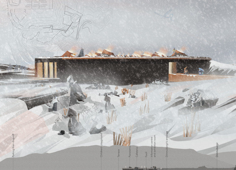 Corten Steel Facades Blending with Basalt Landscapes in a Visitor Center Design