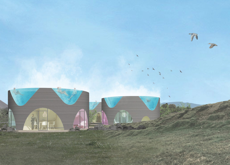 Basalt Fiber Retreat with Geothermal Heating and Thermal Baths