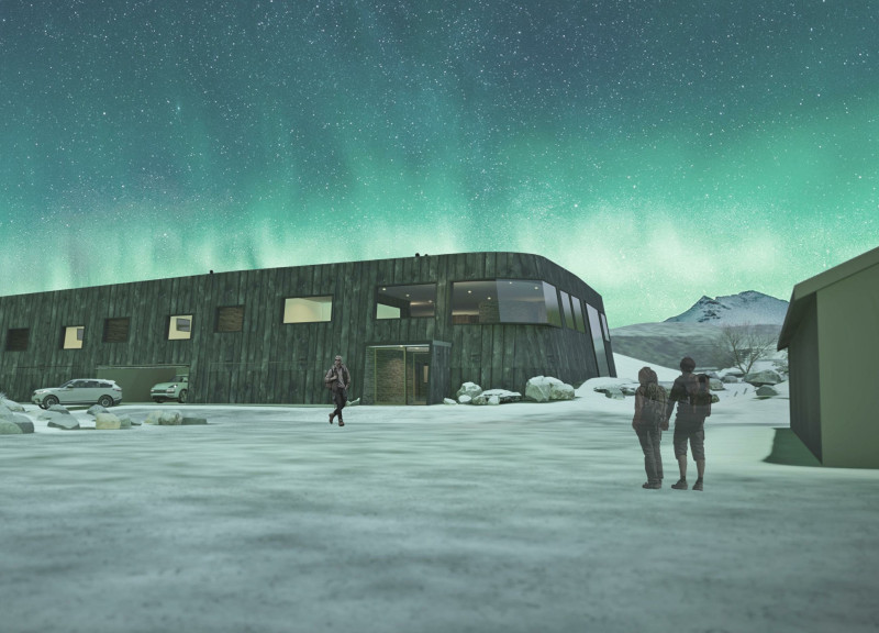 Concrete Structure with Rooftop Viewing for Auroras