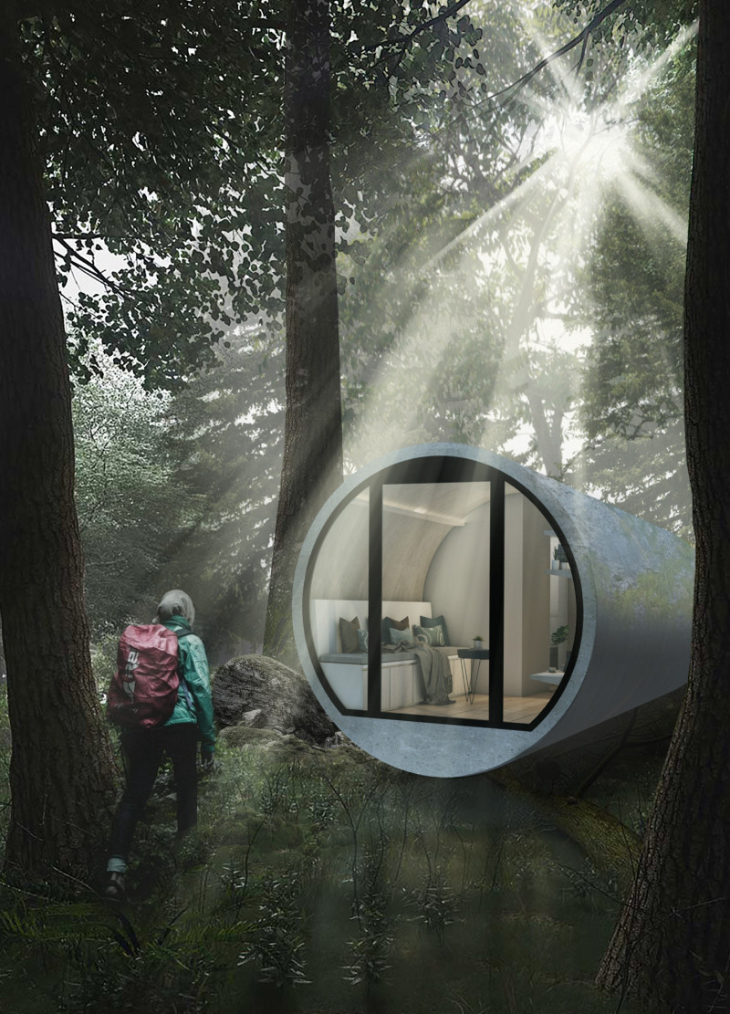 Curved Walls in Micro Living Spaces Integrating Natural Elements