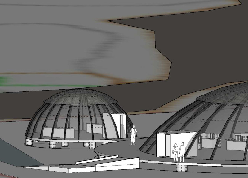Double-Roof Structure with Photovoltaic Integration in a Volcanic Landscape