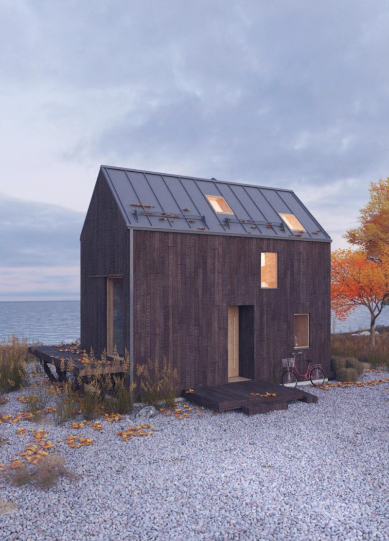 Concrete and SIP Structure with Outdoor Terrace for Compact Living