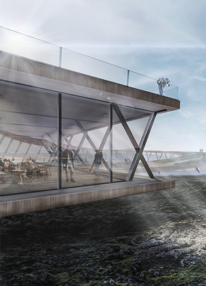 Cave-Like Structure with Timber Framework Embedded in Scenic Landscape