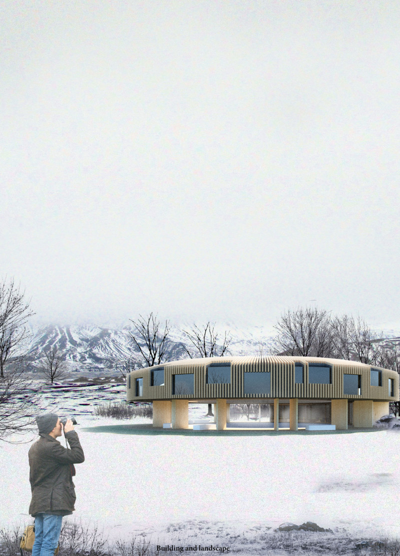 Circular Retreat Crafted from Larch Wood Overlooking Mývatn