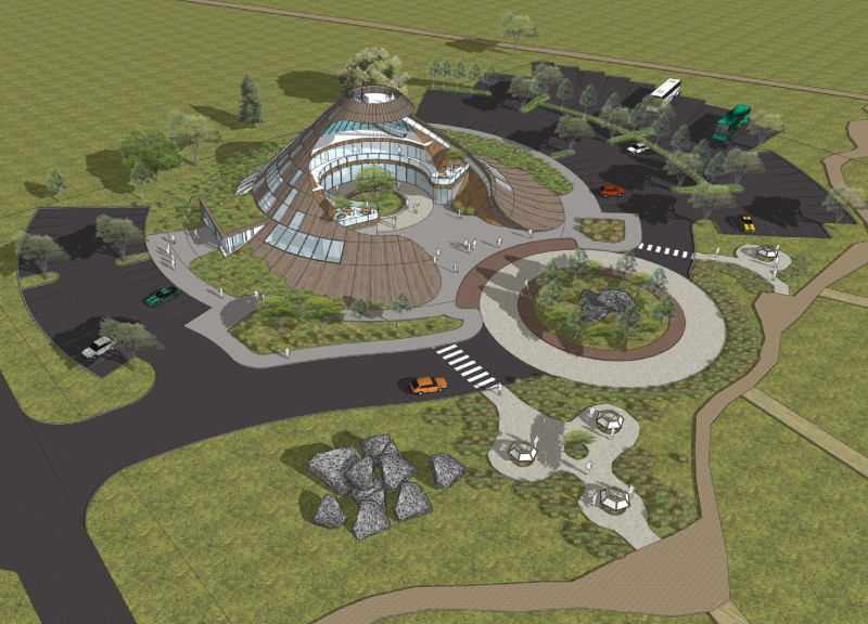 Celestial Observation Deck Within Learning Centers Amidst Icelandic Landscape