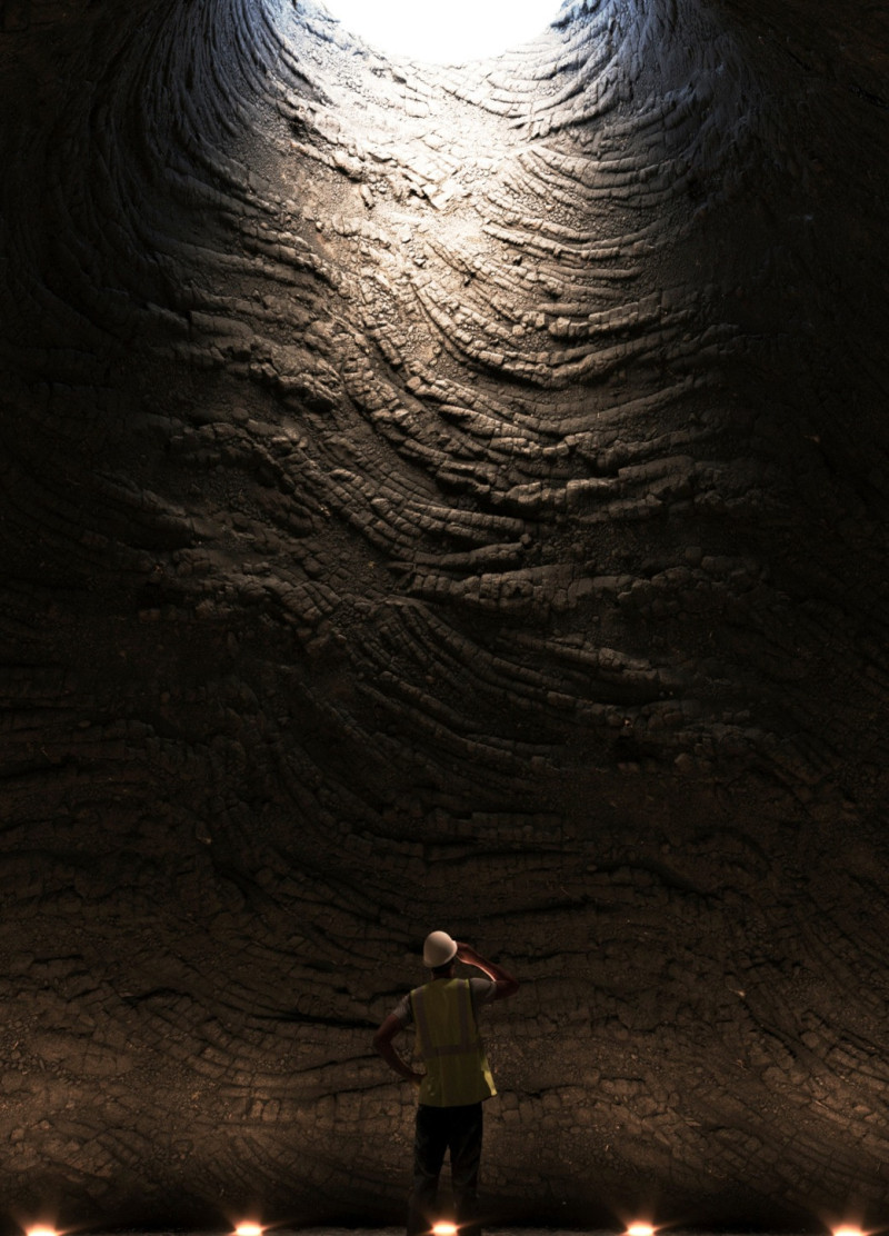 Lava Flow Inspired Pathways Within Integrated Perimeter Parking