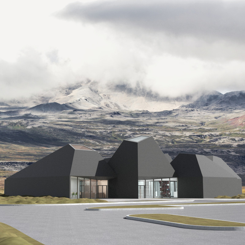 Basalt-Inspired Concrete Form with Dynamic Skylights for Art Engagement