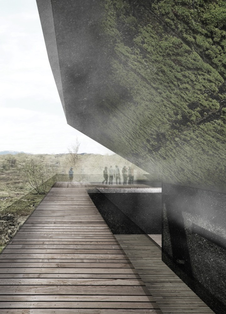 Moss-Covered Facade Embracing Volcanic Landscapes and Natural Education