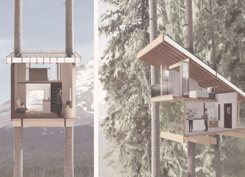 Elevated Living with LVL Beams and Natural Wood Elements